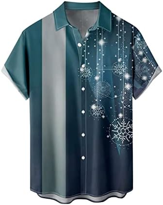 חולצת חג המולד של XXBR לגברים בהוואי כפתור שרוול קצר בהוואי