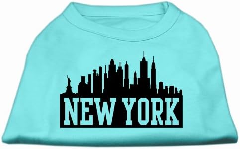 חולצת הדפסת מסך קו הרקיע של ניו יורק אקווה XL
