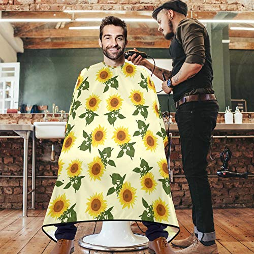 Visesunnny Barber Cape Sunflower פרחוני שיער פרחוני חיתוך סלון כף קייפ סינר אנטי-סטטי תספורת סטטי