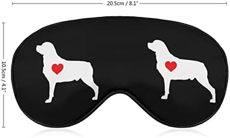 Rottweiler עם מסכות עיניים רכות לב עם רצועה מתכווננת קל משקל נוח מכסה עיניים לשינה