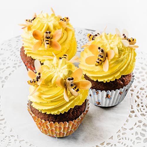 300 חתיכות דבש דבורת עטיפות הקאפקייקס דבורת מסיבת הקאפקייקס כוסות צהוב ספינות הקאפקייקס דבורה