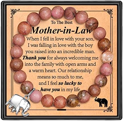 אורסטאר אמהות יום מתנות לאמא / בונוס אמא / אמא גיסה / סבתא / ננה / גראמי, טבעי אבן פיל צמיד לאמא סבתא יום הולדת