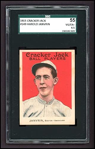 1915 Cracker Jack 149 Hal Janvrin Boston Red Sox SGC SGC 4.50 Red Sox