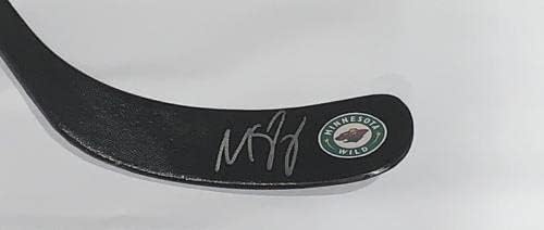 מאט בועזי חתום הוקי מקל מינסוטה חתימה פראית חתימה JSA COA - מקלות NHL עם חתימה