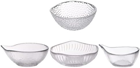 המוטון ברור צלחות יפני צלחות 4 יחידות מיני זכוכית קערות להכנת מטבח קינוח מטבלים וממתקים צלחת