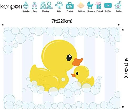 5 על 3 רגל צילום רקע חמוד קטן צהוב ברווז נושא תינוק מקלחת בועת רקע דאקי מסיבת אירוע קישוטי באנר