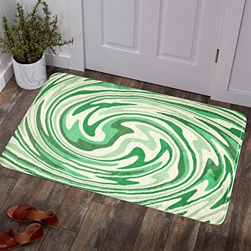 יוקי ירוק מופשט אמנות זריקת שטיחים 2x3 צמר פו שאג קטיפה היפי אסתטי שטיח חדר אמבטיה לא מחליק שטיח שטח שטח גיאומטרי