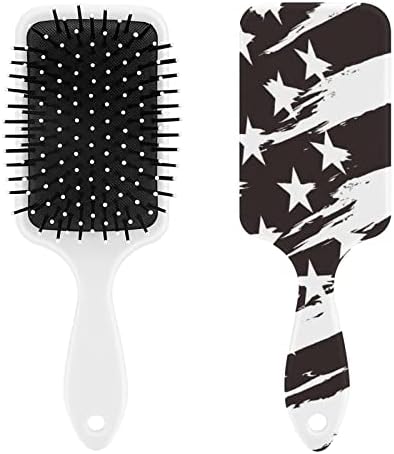 דגל אמריקאי אמריקאי מברשת שיער שחור לבן מברשת מברשת חמוד מסרק כרית אוויר לגברים מתנת שיער נשים
