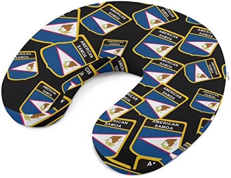 דגל סמואה אמריקאי נסיעות צוואר כרית זיכרון קצף U מעצבת כרית מטוס לתמיכה בראש