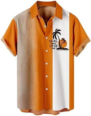 WOCACHI HAWAIIAN כפתור למטה חולצות לגברים שרוול קצר קיץ AHOLA חולצות חוף הדפס חוף חולצה מעצבת מסיבות מזדמנת