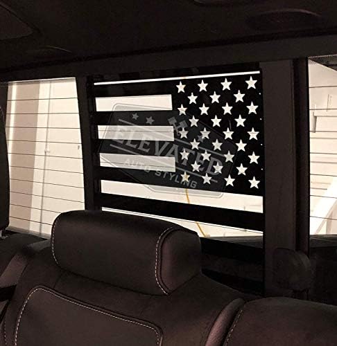 סטיילינג אוטומטי מוגבה - דודג 'ראם 2019+ חלון אחורי חלון אמצעי מדבקות דגל אמריקאי - תוצרת ארהב