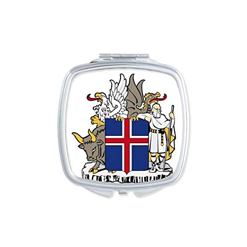 איסלנד אירופה לאומי סמל מראה נייד קומפקטי כיס איפור דו צדדי זכוכית