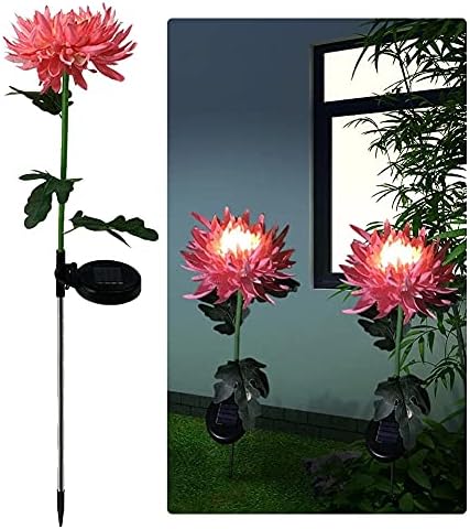 Lysldh 2 pcs LED אור סולארי אור מלאכותי חרצית סימולציה פרח פרח גן חיצוני דשא דשא מנורות חצר אמנות לחצר ביתית