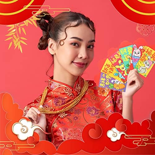 30 יחידות סיני חדש שנה אדום מעטפות גלגל המזלות ארנב אדום מנות 2023 לראות מזומנים מעטפת קריקטורה הונג באו חדש