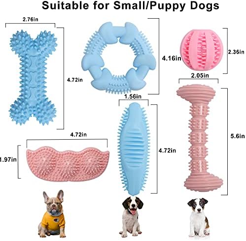 HPETHF גורים בקיעת שיניים צעצועים לצעצועים לכלבים קטנים, טבעות בקיעת שיניים גומי גומי כנסות אינטראקטיביות