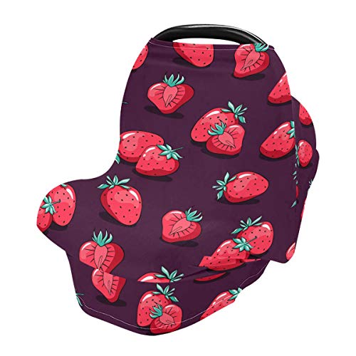 מתנה של יום האהבה חמוד תות כיסויי מושב לרכב לתינוק - כיסוי סיעוד מניקה כיסוי מושב לרכב תינוקות, חופה
