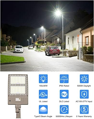 חניון LED 400W LED אור 60,000LM, DLC UL רשום כיתה תעשייתית LED נעל נעל נעל חניה אור 5000K IP65 תאורת שטח