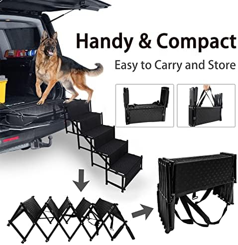 כלב מדרגות לרכב נייד כלב רכב רמפה מתקפל כלב צעדים עבור מכוניות רכבי השטח משאיות מתקפל כלב סולם קל משקל נירוסטה