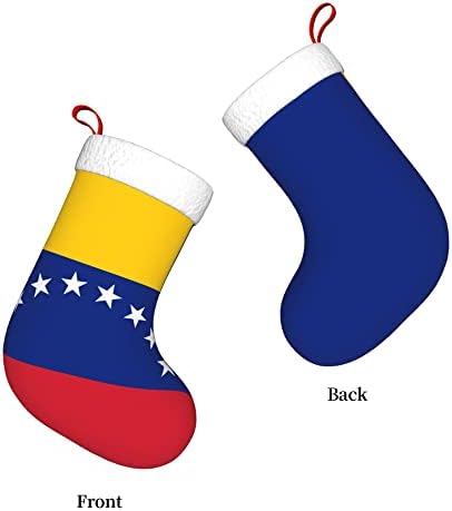 QG ZZX גרבי חג המולד עם דגל שרוול קטיפה סופר רך סופר של וונצואלה גרבי חג המולד גרב קישוטי חג המולד