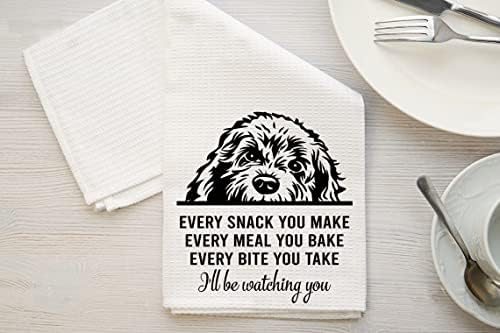 Htdesigns כלב Goldendoodle, מגבת תה, כל חטיף שאתה מכין, כל ביס שאתה לוקח, תפאורה למטבח, מגבות כלים, אמא כלב