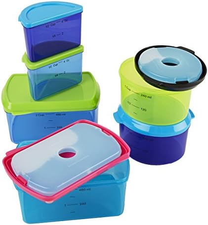 ערכת מיכל קופסא ארוחת צהריים לשימוש חוזר לילדים עם חבילות קרח מובנות, ערכת ארוחת צהריים וחטיפים בריאה בת 14