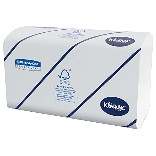 Kleenex 28791 מגבות רב-גווניות, 16.3 x 8.5, דו-שכבות, לבן, 94 לכל חבילה