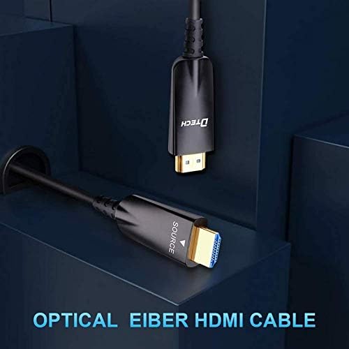 DTECH 75ft Fiber Optic HDMI כבל עם 4K 30Hz ו- 1080p 60Hz HD Video 3d Arc HDCP CEC מהירות גבוהה תואמת