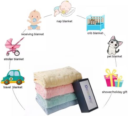 שמיכה לתינוקות של דונסונני לילדות בנות פעוטות 3D פליס פלאפי שמיכה מטושטשת לתינוק, עיצוב בודק לבבות,