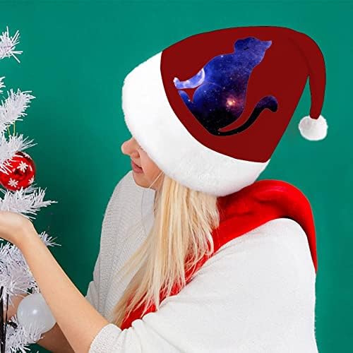 חלל גלקסי חתול חג המולד כובע סנטה כובע מצחיק חג המולד כובעי חג מסיבת כובעי עבור נשים / גברים