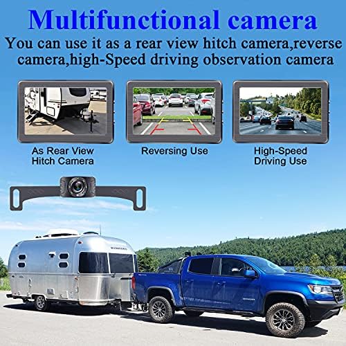 מצלמת גיבוי Amtifo HD 1080p צג תצוגה אחורית למשאית רכב CAMPER MINIVAN MINIVAN הפוך מערכת רישוי לוחית רישוי אטום