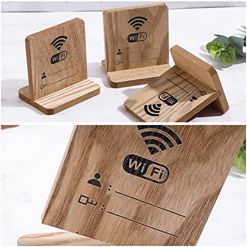 Gorgecraft Wifi סיסמה סיסמא של לוח תצוגה מעץ מעץ עם עמדת בסיס עץ למשרד שולחן בית או עסקים