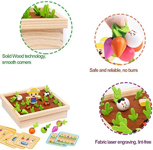 צעצועי מונטסורי צעצועים גזר מעץ גידול צעצוע הקציר לזיכרון צבע פעוטות מיון משחקי נטיעת צנונית לפיתוח מיומנות