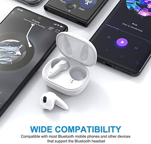 ACAGET USB C עד 3.5 ממ מתאם אוזניות ו- Bluetooth 5.1 אוזניות אלחוטיות עבור אנדרואיד אייפון לבן