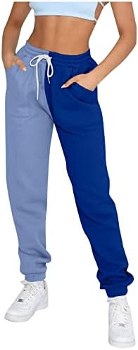 מכנסי ג'ורסה לנשים מכנסי מכנסי מכה נשים עם מכנסי טרנינג חגורה עם 2 כיסים מכנסיים מכנסיים מוצקים