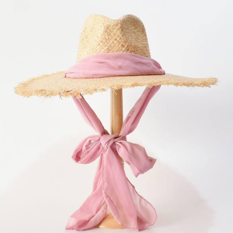 כובעי Raffia קיץ ZSEDP לרצועות שחים רחבות נשים כובעי חוף כובעי חוף