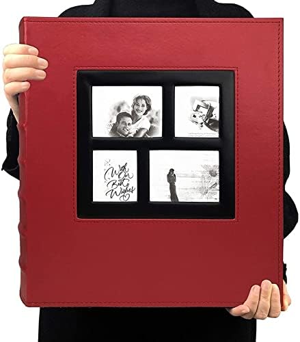 אלבום התמונות של Ganfanren מחזיק 4x6 400 תמונות דפי קיבולת קיבולת גדולה עטיפת עור קלסר חתונה ספר