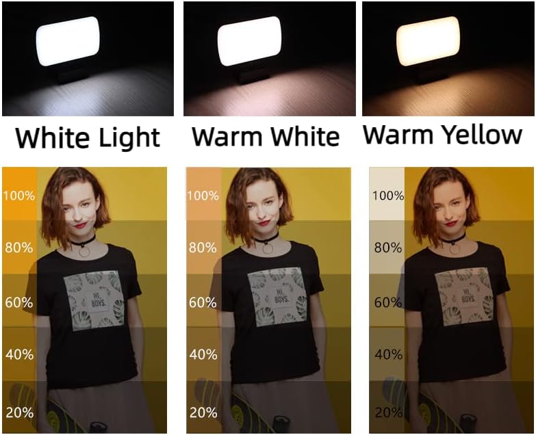 אור selfie עם 3 מצבי אור עם קליפ קדמי ואחורי לאיפור זרימה חי זום תאורה לשיחת תאורה מתכווננת לעבודה ללימוד נייד