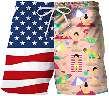 אביב קיץ מקרית מכנסיים מכנסיים דגל מודפס טלאי ספורט חוף מכנסיים עם לשחות חליפות עבור