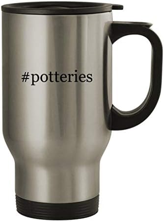 מתנות Knick Knack Potteries - 14oz נירוסטה hashtag ספל קפה, כסף