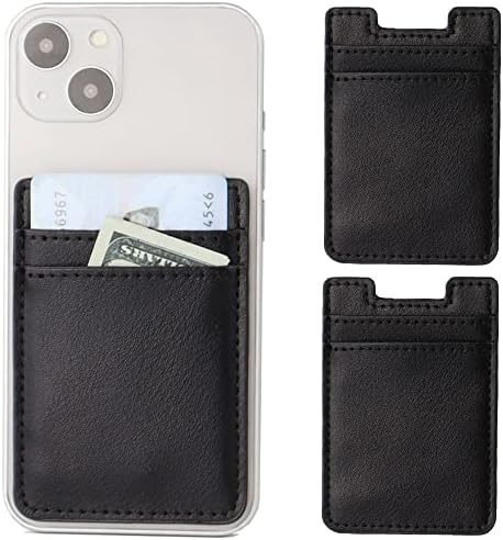 ארנק טלפון של Fulgamo 2pack, מחזיק כרטיסי טלפון עור מקל על כיס כרטיס אשראי לכיס גב טלפון מארז טלפון ואנדרואיד-אינווד,