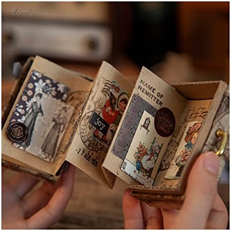 Nupart 100 pcs/Set Collection Antique של ספרים מיני חומר נייר זבל יומן יומן מתכנן סקריפינג וינטג 'נייר מלאכה