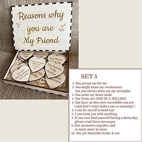 מתנת חברות ייחודית לבבות עץ בקופסה עם סיבות מדוע אתה החבר הכי טוב שלי אהבה מעץ אהבה קופסא קופסאות ידידות מזכרת