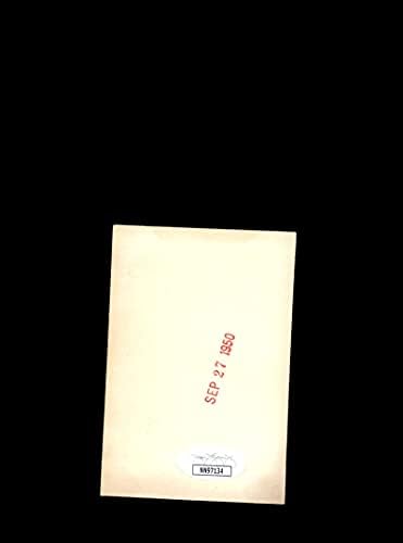 אד לופט JSA COA חתום וינטג '3x4 1950 מקורי של ניו יורק ינקי חתימה