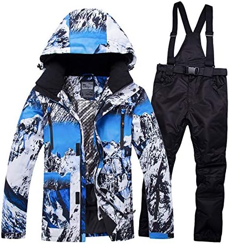 גברים סופר חמים חליפת סקי אטום למים עמיד לרוח עמיד לרוח חיצונית ללבוש סקי סנובורד מעיל+מכנס