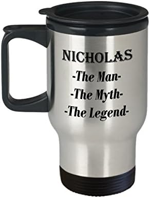 ניקולס - האיש המיתוס האגדה מתנה לספל קפה מדהים - ספל נסיעות 14oz