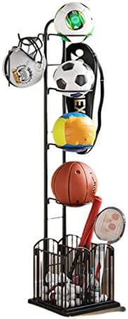QBREZA RACK כדורסל ציוד ספורט מארגן אחסון מחזיק כדור מוסך לכדורעף כדורגל בכדורגל בדמינטון מתלה לאחסון