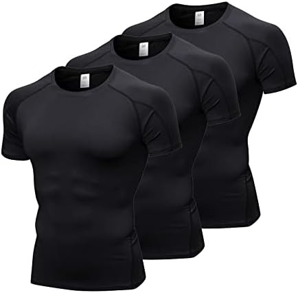 3 חבילות חולצות דחיסה לגברים אתלטית קרירה