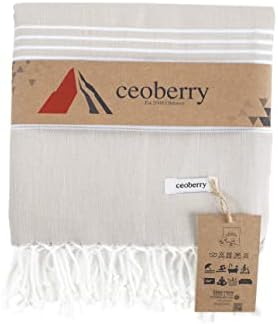 Ceoberry Premium %100 מגבת רחצה טורקית כותנה עם שקית תיק 37x70 '' - מגבת חוף יבש וחול מהיר מגבות ייחודיות