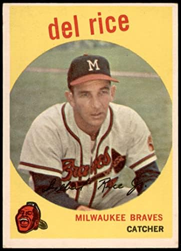 1959 Topps 104 Del Rice Milwaukee Braves Ex Braves