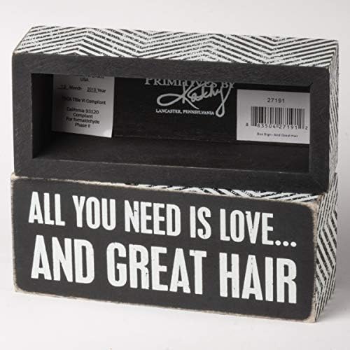 פרימיטיבים מאת קתי שברון שלט קופסא גזוז, 6 x 2.5, כל מה שאתה צריך זה אהבה. ושיער